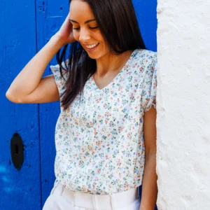 blusa mujer blanca con flores